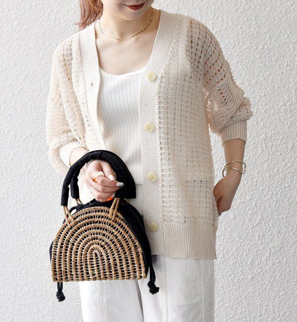 SHIPS any「SHIPS any:〈手洗い可能〉ギマ ワイド Vネック シアー カーディガン」|カーディガン|