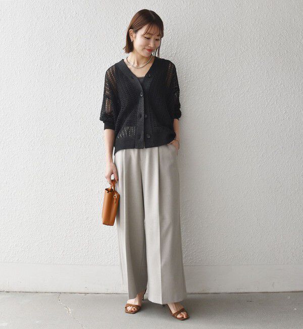 SHIPS any「SHIPS any:〈手洗い可能〉ギマ ワイド Vネック シアー カーディガン」|カーディガン|