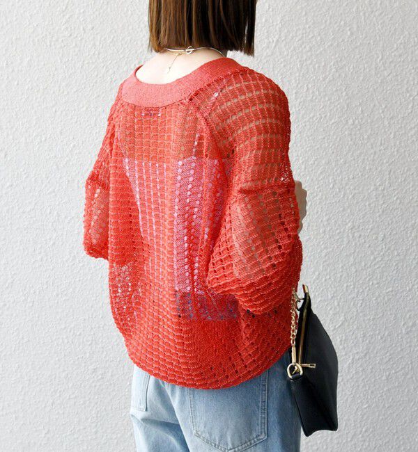 SHIPS any「SHIPS any:〈手洗い可能〉ギマ ワイド Vネック シアー カーディガン」|カーディガン|