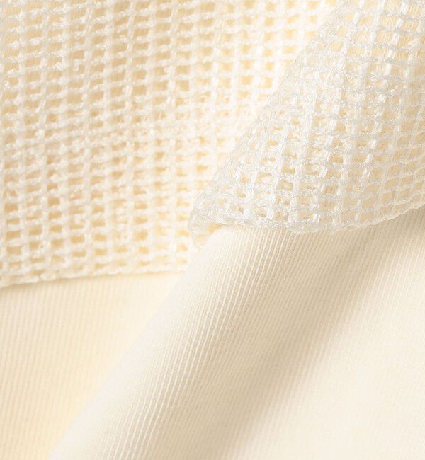 SHIPS any「《一部追加予約》SHIPS any:〈手洗い可能〉メッシュ シアー ハンカチ スリーブ ドッキング TEE」|Tシャツ・カットソー|