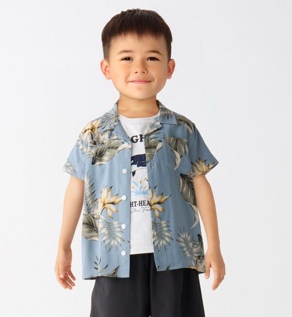 SHIPS Colors 「SHIPS Colors:〈洗濯機可能〉80～130cm / レーヨン プリント シャツ」|シャツ・ブラウス|ブルー