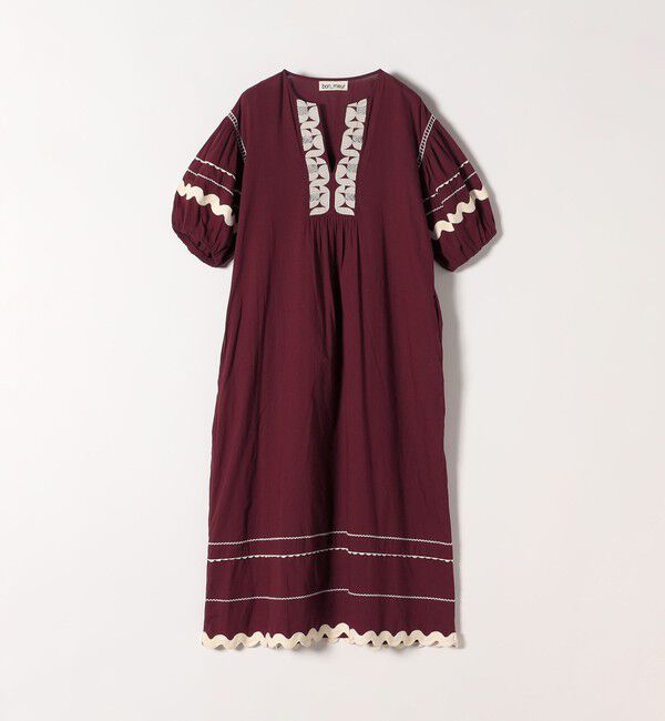 SHIPS any「bon_meur:〈洗濯機可能〉ジオメトリック エンブロイダリー パフ マキシ ワンピース」|ワンピース|