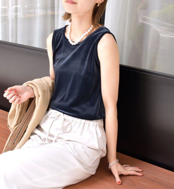 SHIPS for women「〈手洗い可能〉ポリエステル スノー ベロア 前後 2WAY タンクトップ」|タンクトップ|