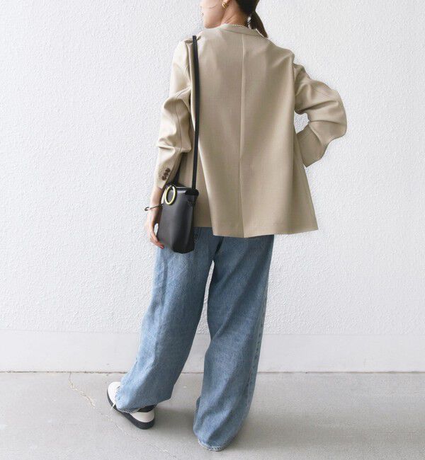 SHIPS for women「〈手洗い可能〉TUMUGITO(R) シャーク ツイード カラーレス ジャケット」|ノーカラージャケット|