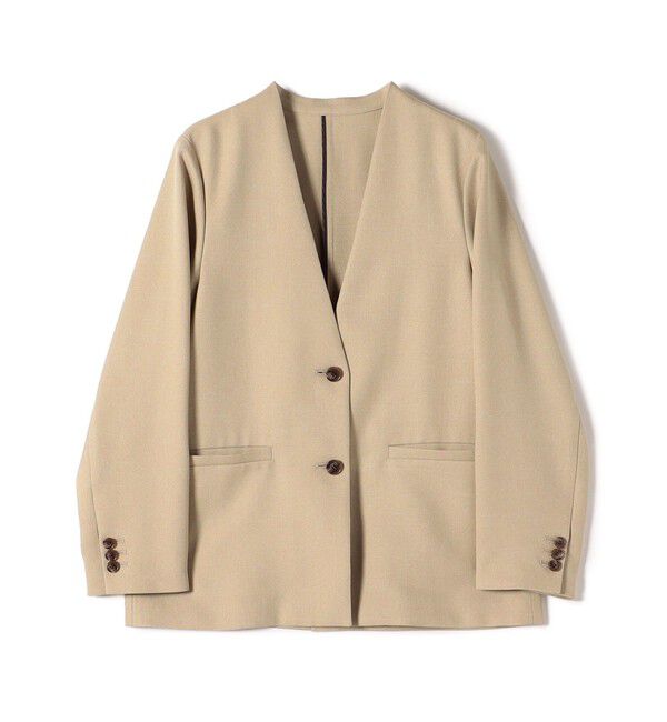 SHIPS for women「〈手洗い可能〉TUMUGITO(R) シャーク ツイード カラーレス ジャケット」|ノーカラージャケット|