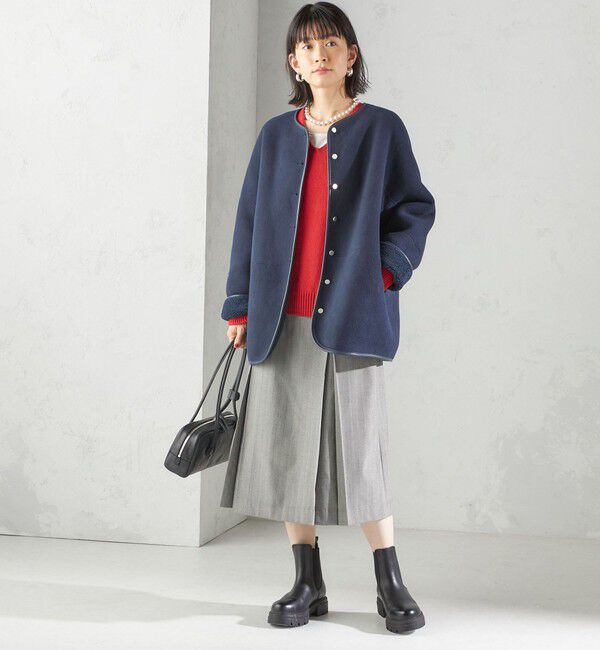 SHIPS for women「【一部WEB限定】〈手洗い可能〉NEW リバーシブル ボア ブルゾン」|ブルゾン・スタジャン|