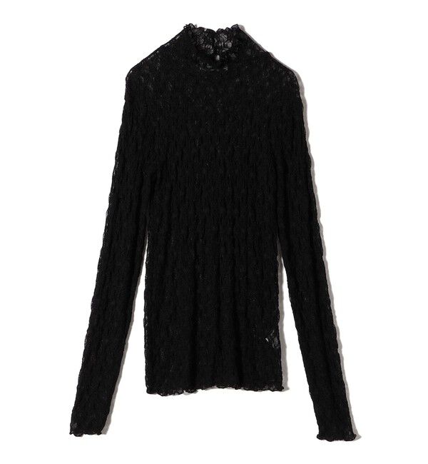 SHIPS for women「SHIPS NINE CASE:〈手洗い可能〉シアー レース ハイネック プルオーバー」|Tシャツ・カットソー|