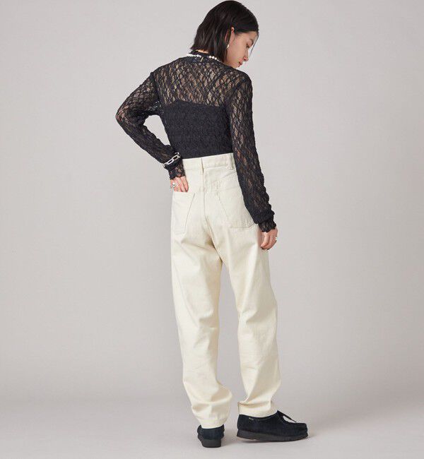 SHIPS for women「SHIPS NINE CASE:〈手洗い可能〉シアー レース ハイネック プルオーバー」|Tシャツ・カットソー|