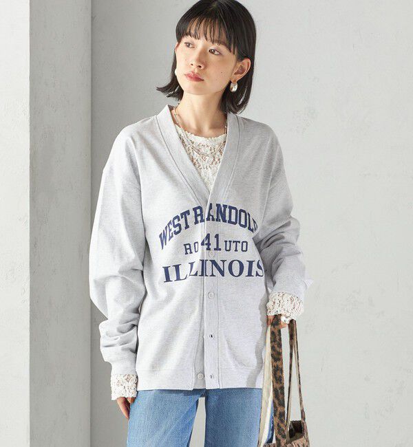 SHIPS for women「【SHIPS別注】Odub:Vネック ロゴ カーディガン」|カーディガン|