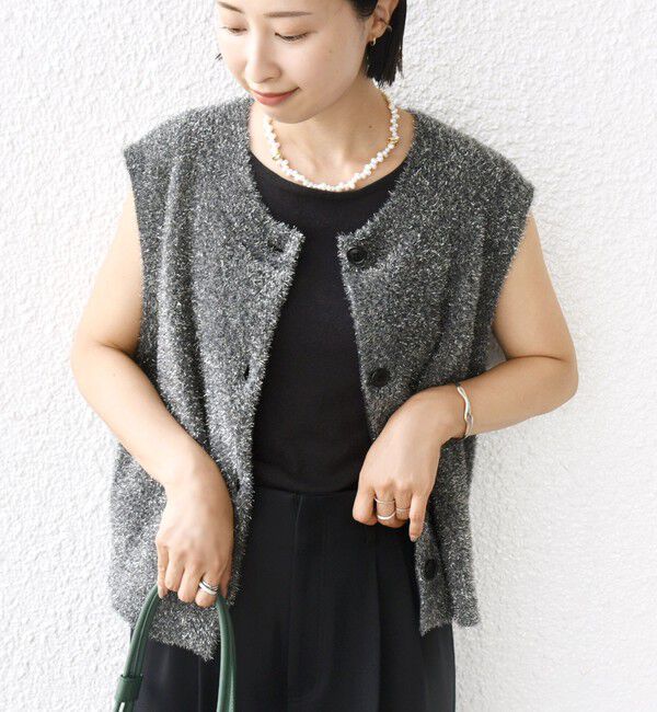 SHIPS for women「〈手洗い可能〉ラメ ニット ベスト」|ベスト・ジレ|