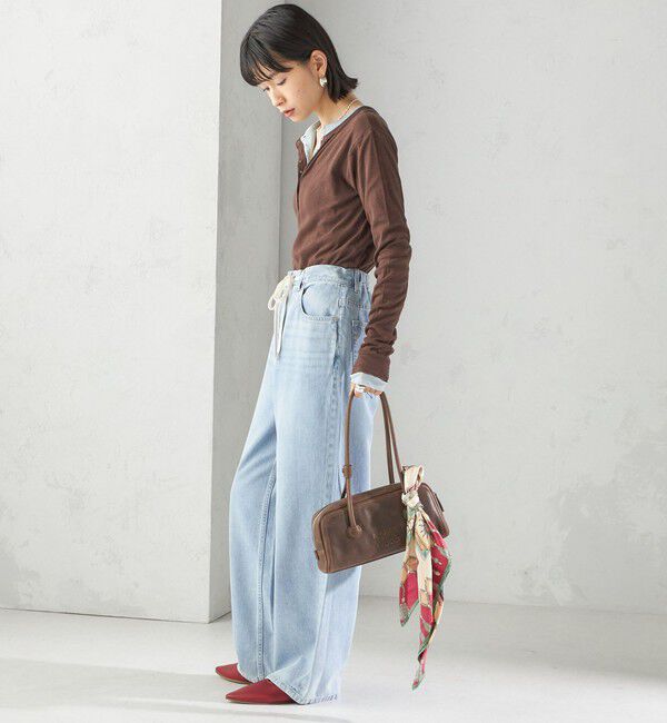 SHIPS for women「【SHIPS別注】miller: シアー ヘンリー ネック ロング スリーブ TEE」|Tシャツ・カットソー|