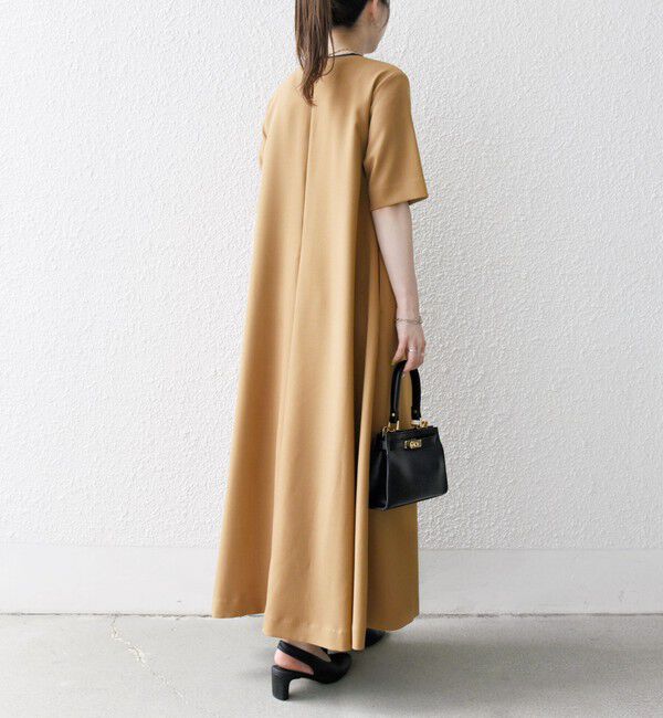 SHIPS any「SHIPS any:〈洗濯機可能〉ウーステッド パイピング ボタン フレア ワンピース」|ワンピース|