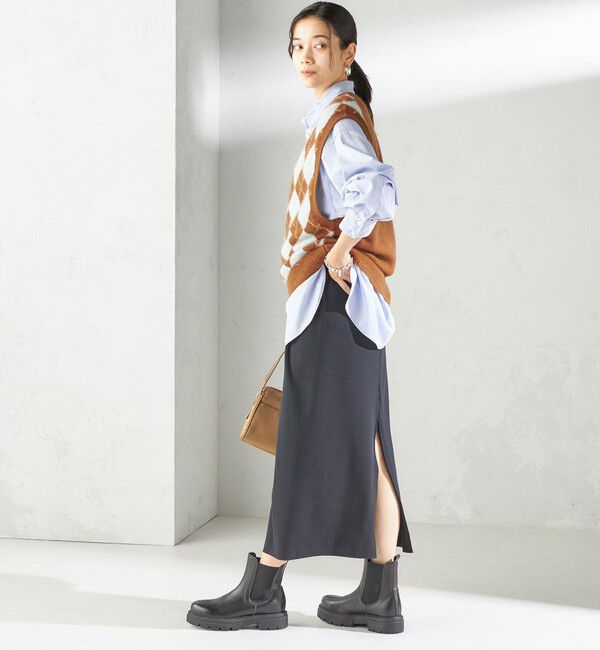 SHIPS for women「〈手洗い可能〉ディープ Vネック アーガイル ベスト」|ベスト・ジレ|