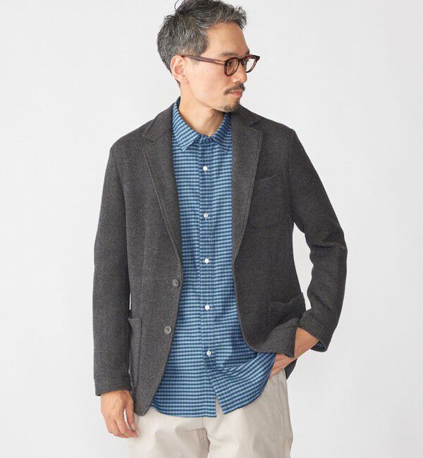 SHIPS「SHIPS: TEXBRID(R) コットン ジャカード 2ボタン ジャケット」|テーラードジャケット|グレー系