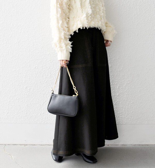 SHIPS any「SHIPS any:〈洗濯機可能〉チノ ステッチ フレア ロング スカート」|フレア|