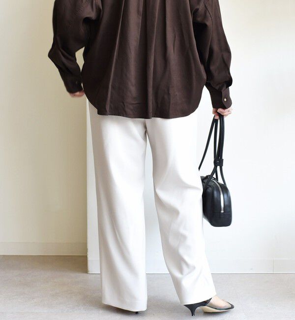 SHIPS for women「〈UVカット/防シワ加工〉梳毛調 ストレッチ ドロスト パンツ」|その他|