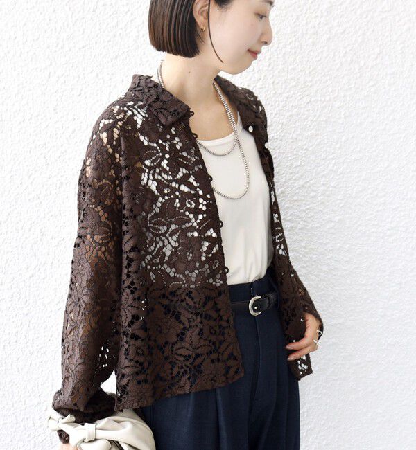 SHIPS for women「〈手洗い可能〉レース シャツ 羽織」|シャツ・ブラウス|