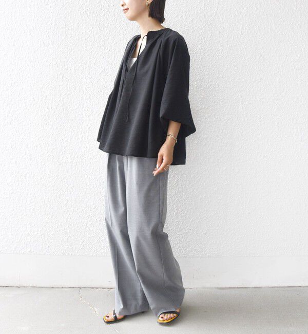 SHIPS for women「〈手洗い可能〉シアー タンブラー デザイン ギャザー ブラウス」|シャツ・ブラウス|