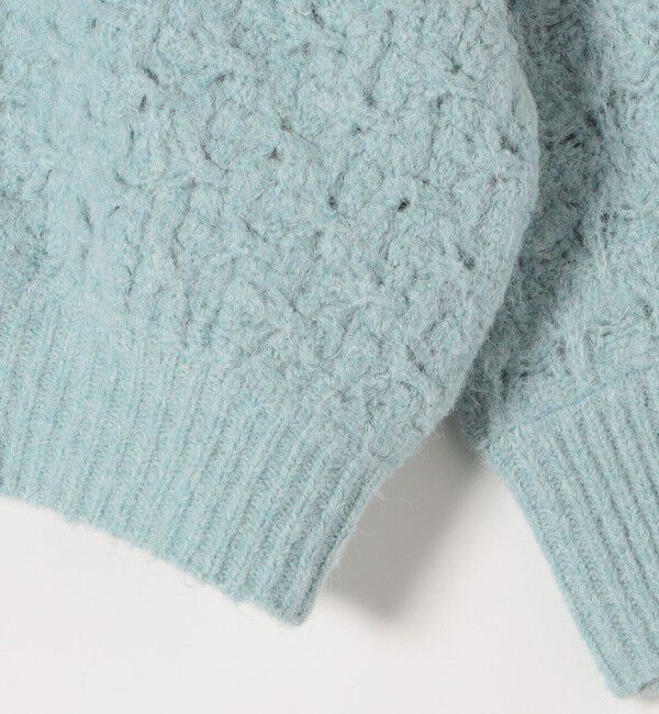 quaranciel「quaranciel: 透かし編み Vネック コンパクト ドルマンニットカーディガン」|カーディガン|