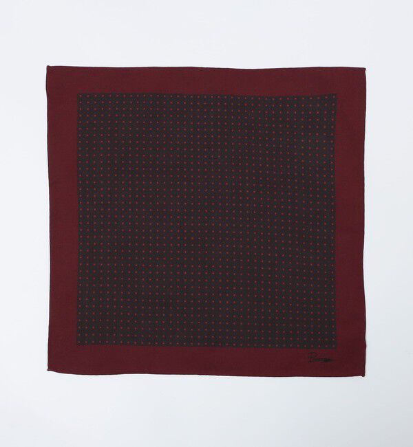 SHIPS「Puccini: シルク マダー プリント コモン チーフ」|バンダナ・スカーフ|ワインレッド