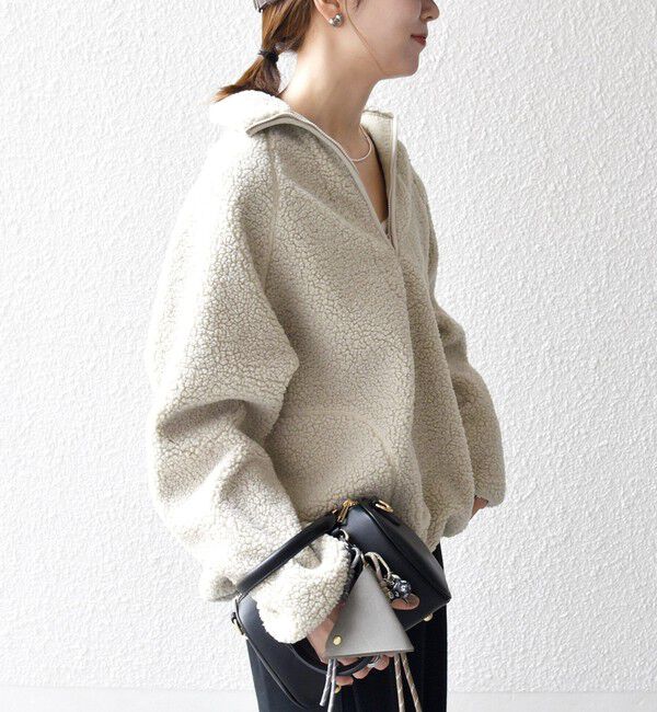 SHIPS any「SHIPS any:〈洗濯機可能〉ボア フリース ハーフジップ プルオーバー」|Tシャツ・カットソー|