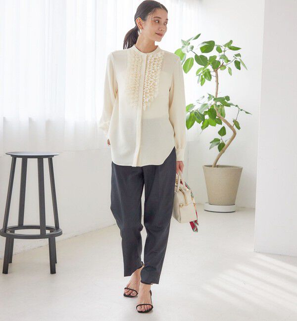 SHIPS for women「〈手洗い可能〉DELEGANT テーパード パンツ（セットアップ対応）」|スラックス|