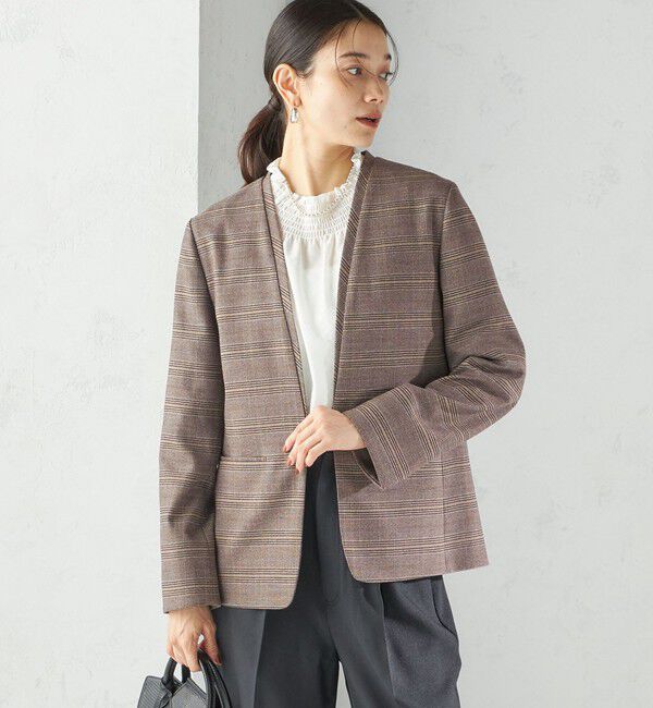 SHIPS for women「〈手洗い可能〉DELEGANT ダブルカラー ジャケット（セットアップ対応）」|ノーカラージャケット|