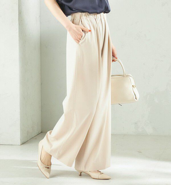 SHIPS for women「〈洗濯機可能〉ストレッチ ツイル イージー タック パンツ」|その他|