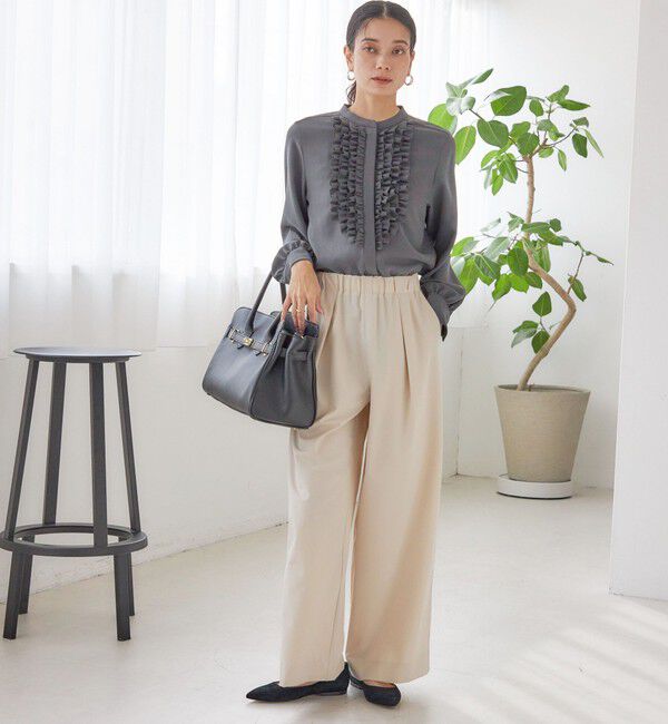 SHIPS for women「〈洗濯機可能〉ストレッチ ツイル イージー タック パンツ」|その他|