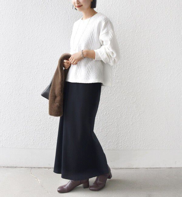 SHIPS for women「〈手洗い可能〉ケーブル ジャージー スキッパー プルオーバー」|Tシャツ・カットソー|