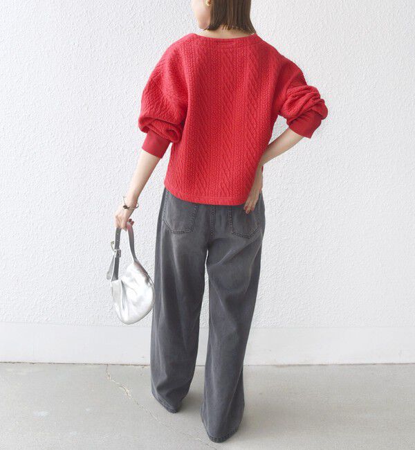 SHIPS for women「〈手洗い可能〉ケーブル ジャージー スキッパー プルオーバー」|Tシャツ・カットソー|