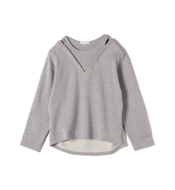 SHIPS for women「〈手洗い可能〉レイヤード デザイン ラメ メランジ 裏毛 プルオーバー」|スウェット・ジャージ|