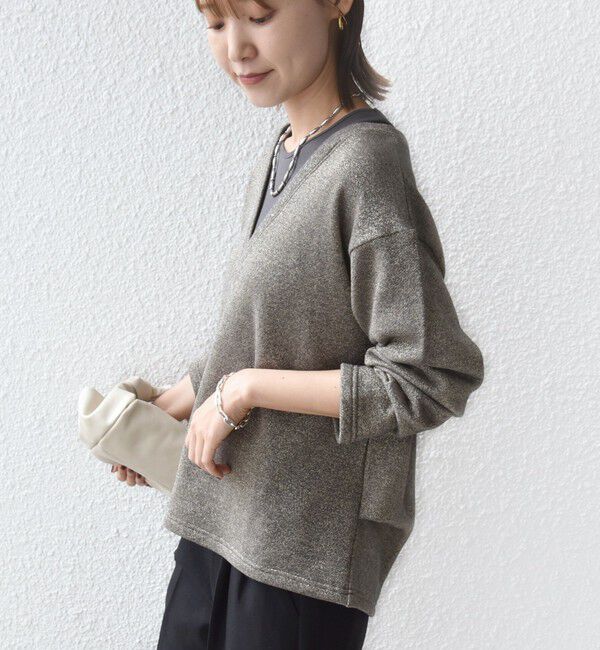 SHIPS for women「〈手洗い可能〉レイヤード デザイン ラメ メランジ 裏毛 プルオーバー」|スウェット・ジャージ|