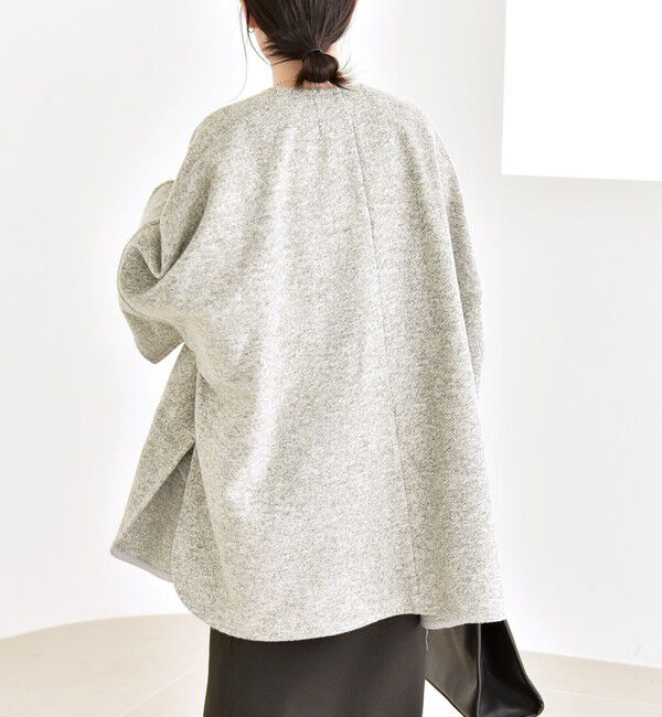 quaranciel「quaranciel: スライバー ウール ミックス クルーネック コート」|ノーカラーコート|