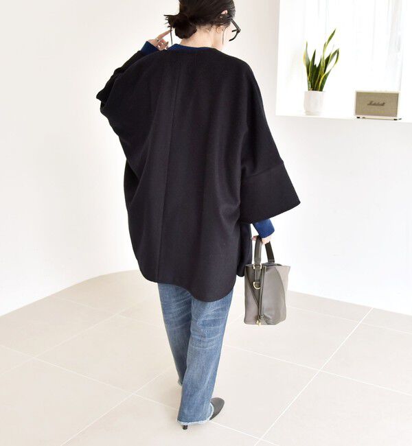 quaranciel「quaranciel: スライバー ウール ミックス クルーネック コート」|ノーカラーコート|