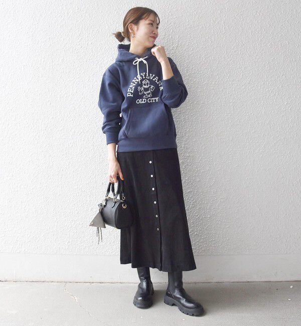 SHIPS any「SHIPS any: ポリエステル スエード フロント ボタン Aライン スカート」|スカート|