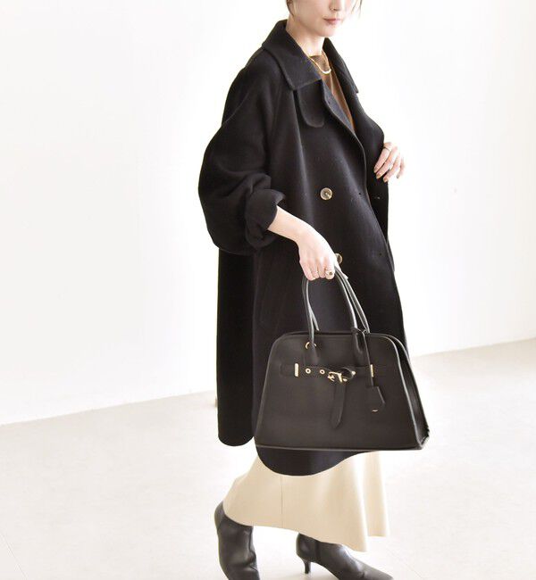 quaranciel「quaranciel: リバー スタンド & テーラード ダブルブレスト Aライン コート」|その他|