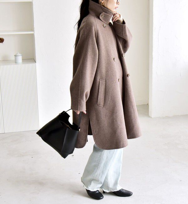 quaranciel「quaranciel: リバー スタンド & テーラード ダブルブレスト Aライン コート」|その他|