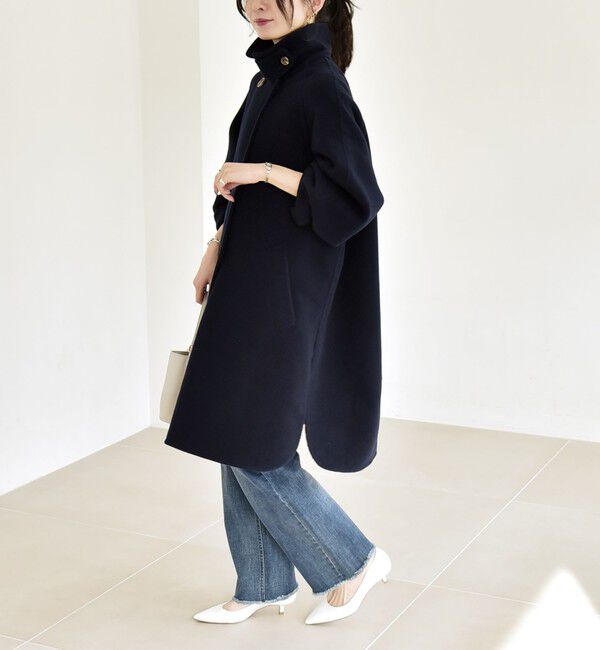 quaranciel「quaranciel: リバー スタンド & テーラード ダブルブレスト Aライン コート」|その他|