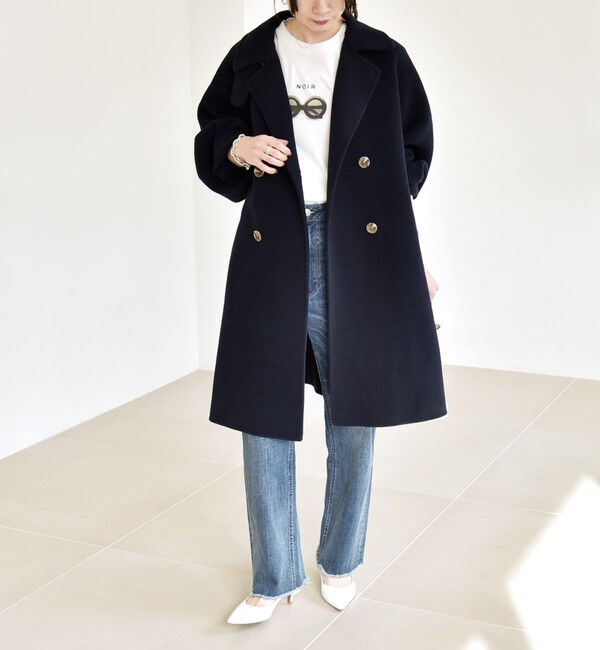 quaranciel「quaranciel: リバー スタンド & テーラード ダブルブレスト Aライン コート」|その他|