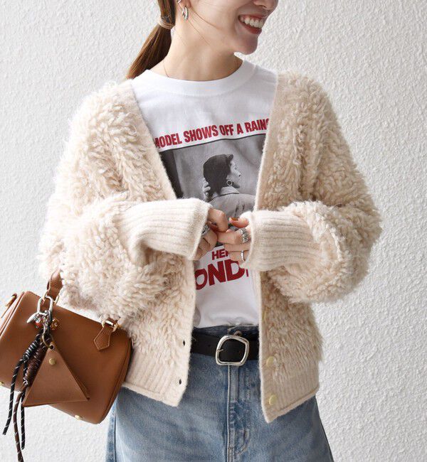 SHIPS any「SHIPS any: ループ ニット Vネック ショート カーディガン」|カーディガン|