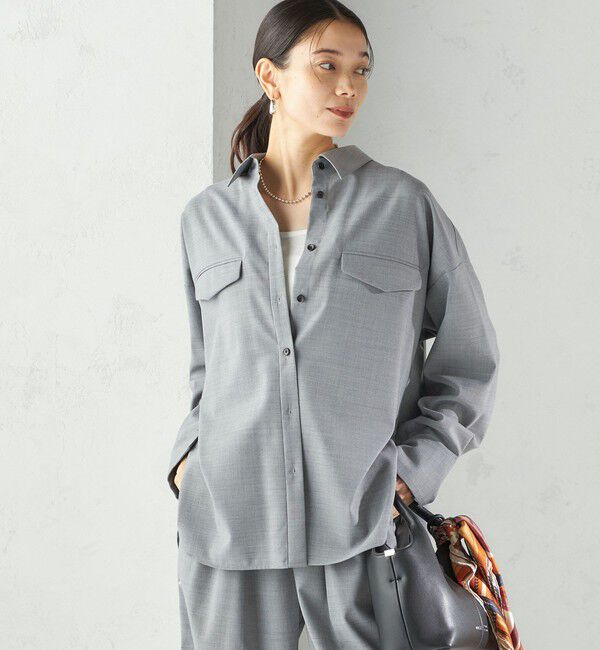 SHIPS for women「《予約》〈手洗い可能〉トロピカル ポケット シャツ（セットアップ対応）」|シャツ・ブラウス|