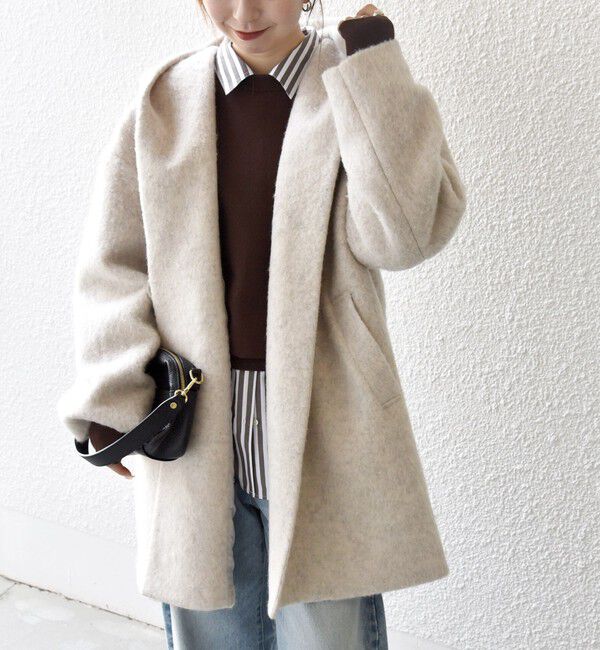 SHIPS any「SHIPS any: シャギー フーディー ガウン コート」|その他|