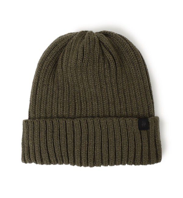 SHIPS any「SHIPS any: リブ ボア ワンポイント ピスネーム ワッチキャップ (ユニセックス)」|ニット帽|オリーブ