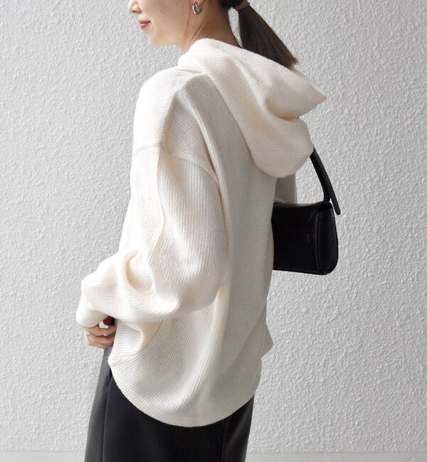 SHIPS any「SHIPS any:〈手洗い可能〉起毛 ワッフル ハーフジップ フーディー プルオーバー」|Tシャツ・カットソー|