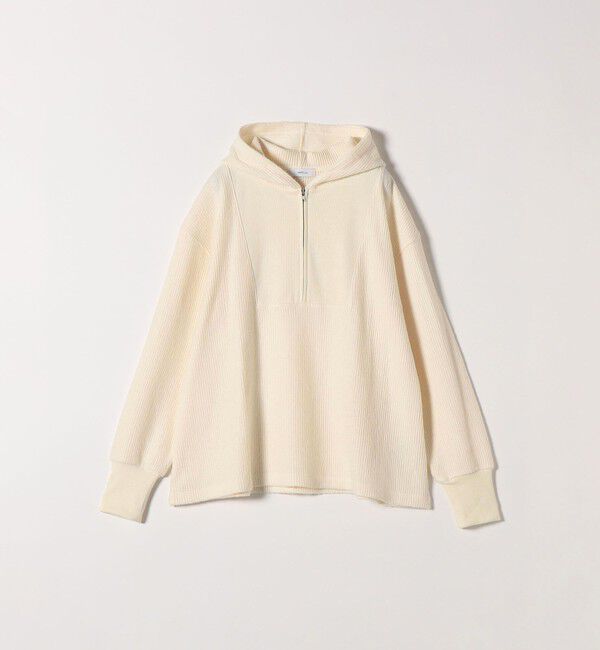 SHIPS any「SHIPS any:〈手洗い可能〉起毛 ワッフル ハーフジップ フーディー プルオーバー」|Tシャツ・カットソー|