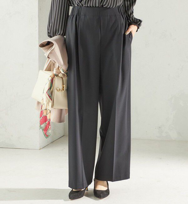 SHIPS for women「〈手洗い可能〉メルティ ウォーム タック ワイド パンツ」|その他|