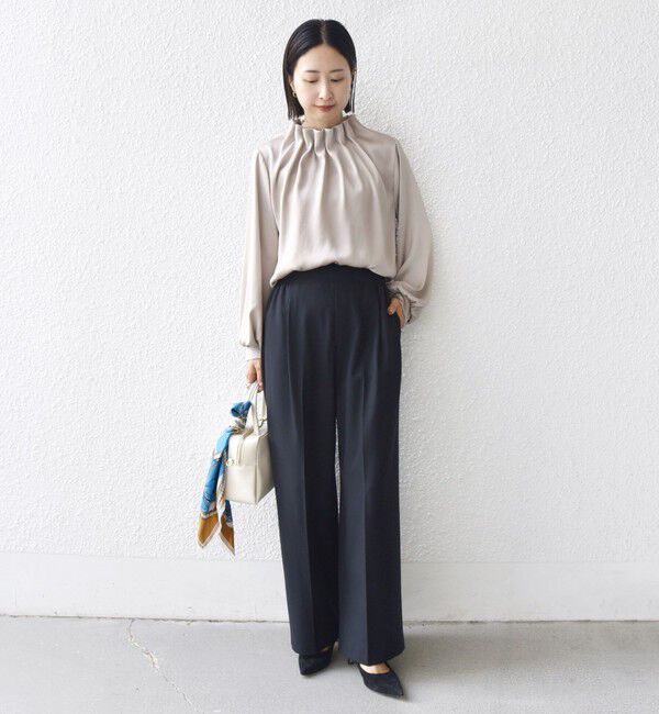 SHIPS for women「〈手洗い可能〉メルティ ウォーム タック ワイド パンツ」|その他|