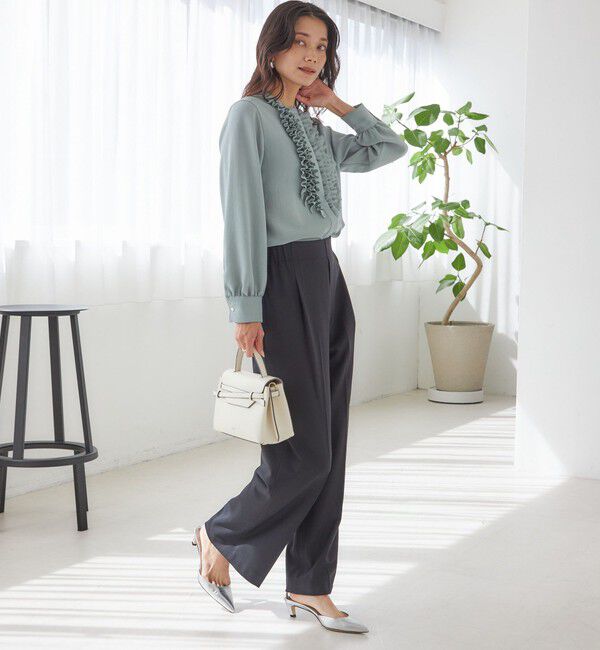 SHIPS for women「〈手洗い可能〉メルティ ウォーム タック ワイド パンツ」|その他|