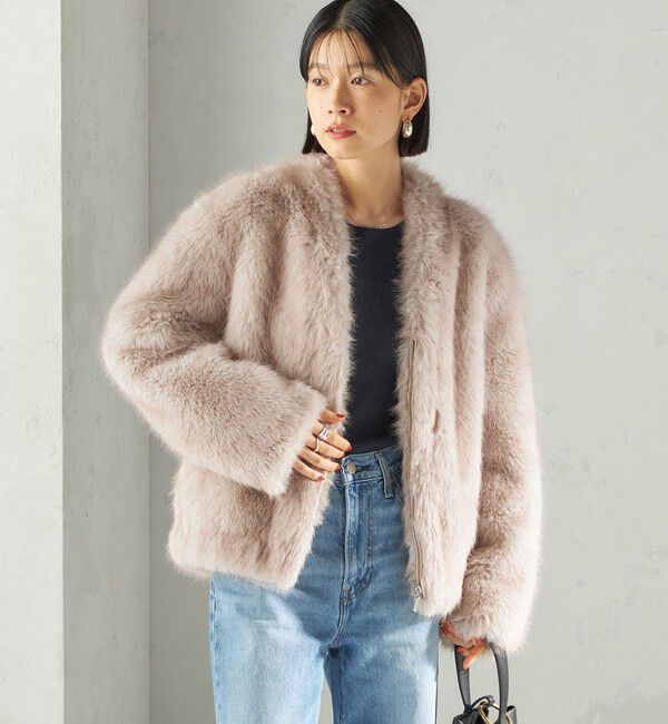 SHIPS for women「フェイク ファー コクーン ブルゾン」|その他|